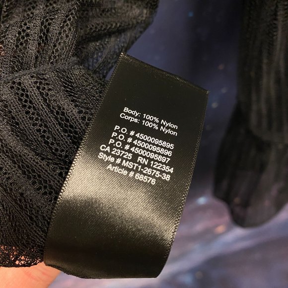 Aritzia Babaton Black Stripe Sheer Long Bell Sleeve Top - L - Picture 8 of 8